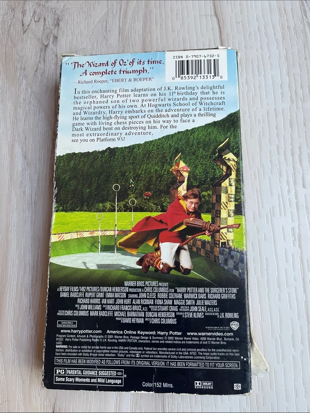 Harry Potter and the Sorcerer's Stone VHS - Black, Blue, Gold Artwork